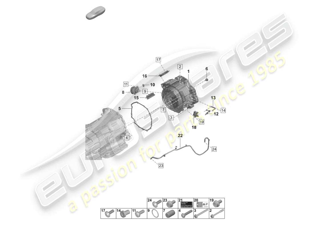 porsche 2024 (panamera 971-2) moteur de traction pour élect. diagramme des pièces d'entraînement