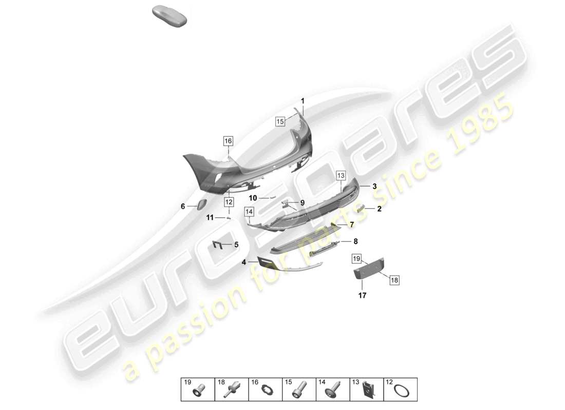 un schéma de pièces du catalogue de pièces porsche taycan