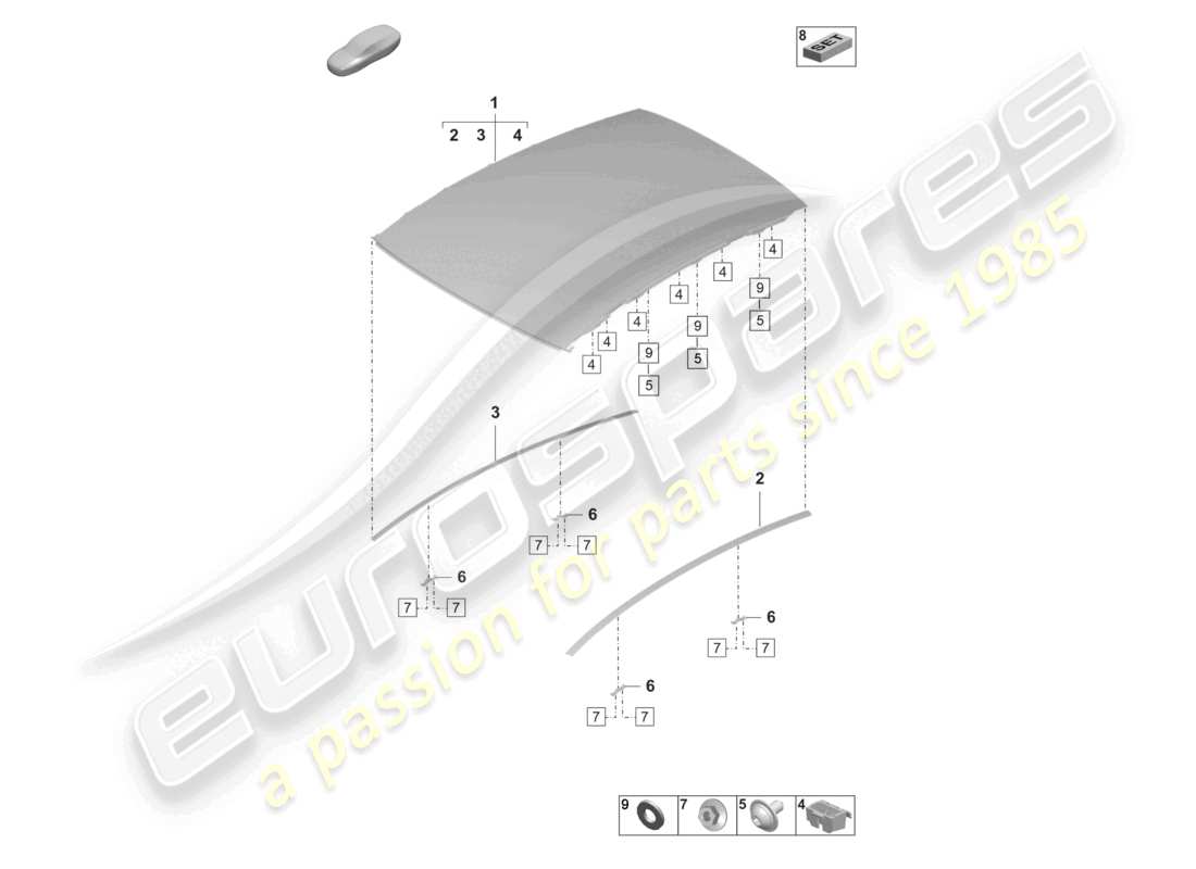 schéma de pièce contenant le numéro de pièce pad877069a 041