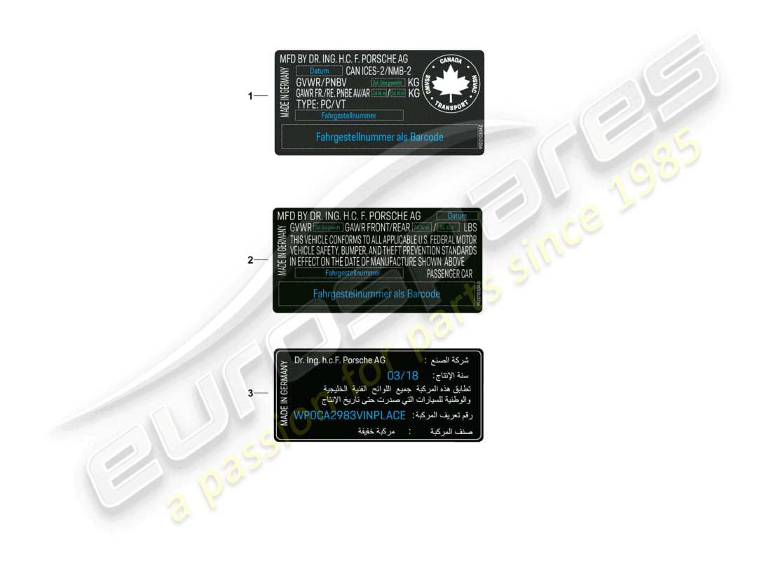 un schéma de pièces du catalogue de pièces porsche 2025 (992-2)