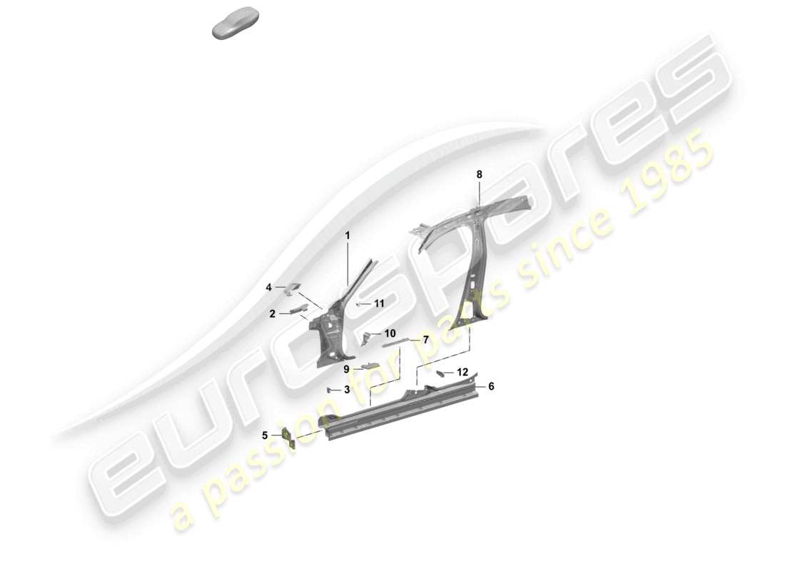 schéma de pièce contenant le numéro de pièce pad809443b grv