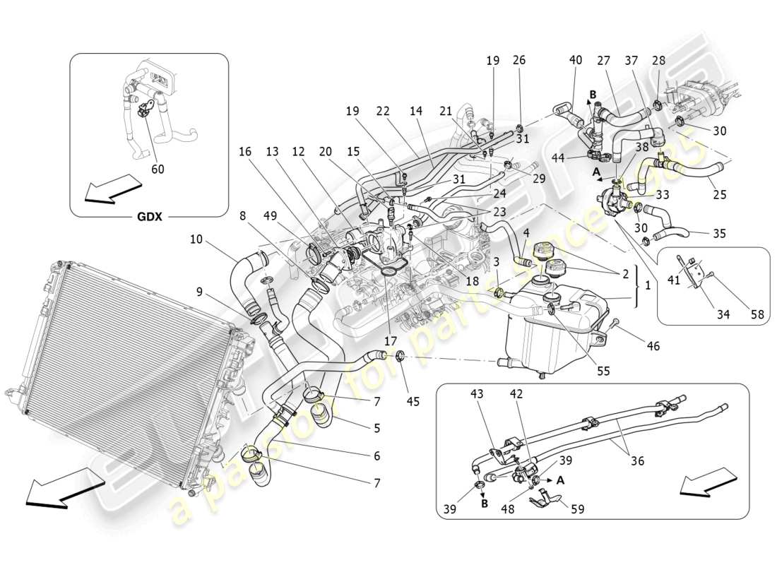 un schéma de pièces du catalogue de pièces maserati levante modena s (2022)