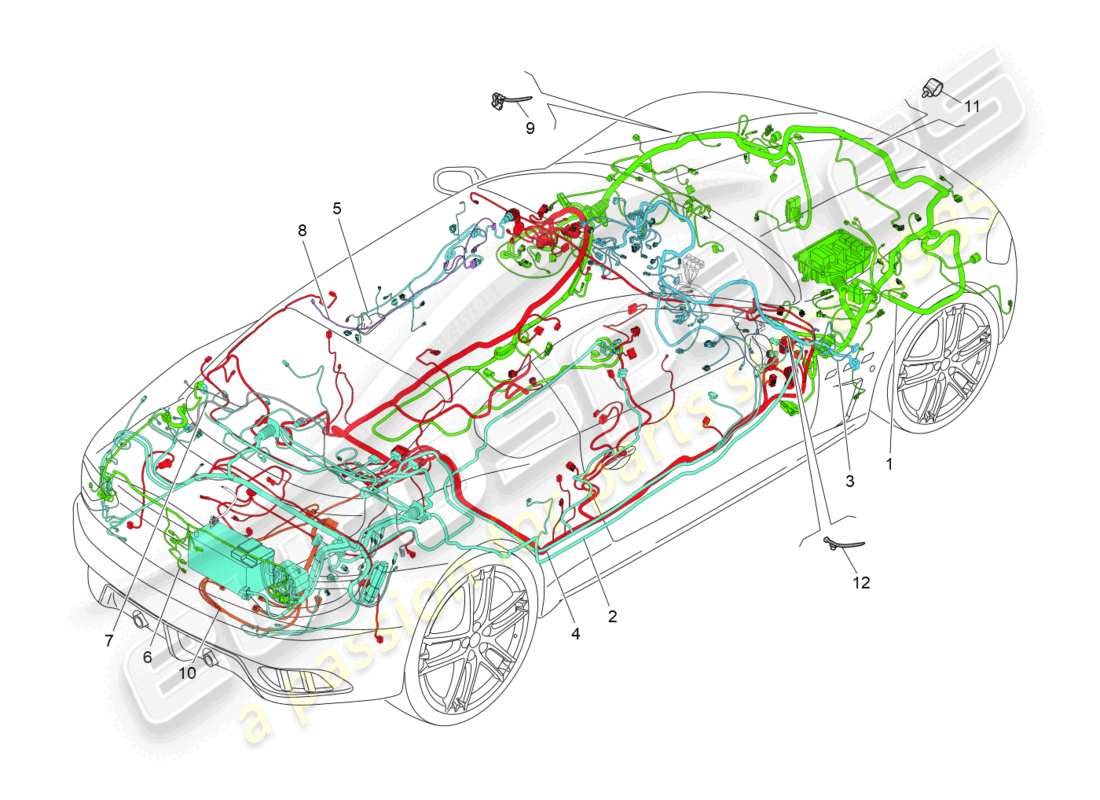 un schéma de pièces du catalogue de pièces maserati granturismo mc stradale (2012)
