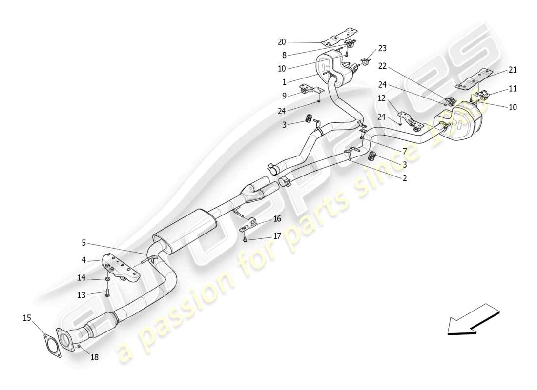 un schéma de pièces du catalogue de pièces maserati levante gt (2022)