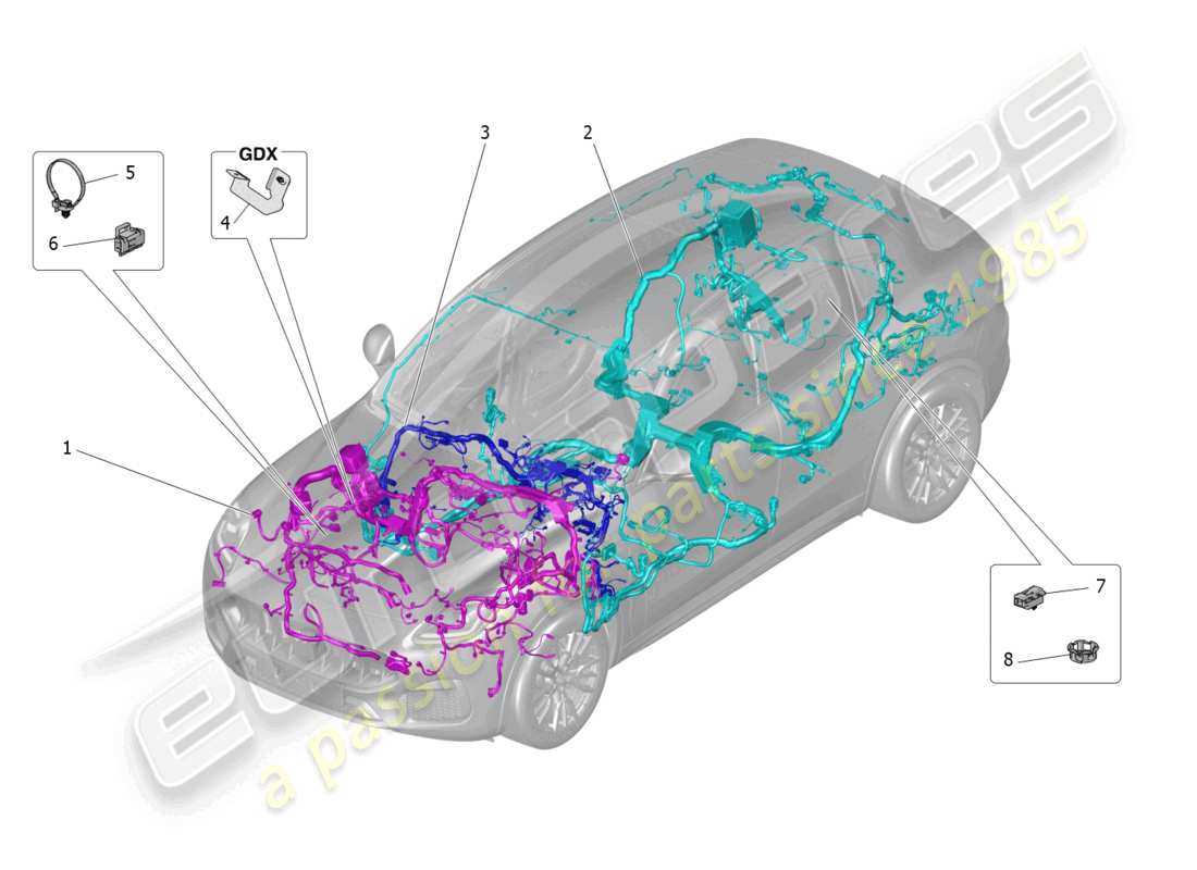 un schéma de pièces du catalogue de pièces maserati grecale gt (2023)