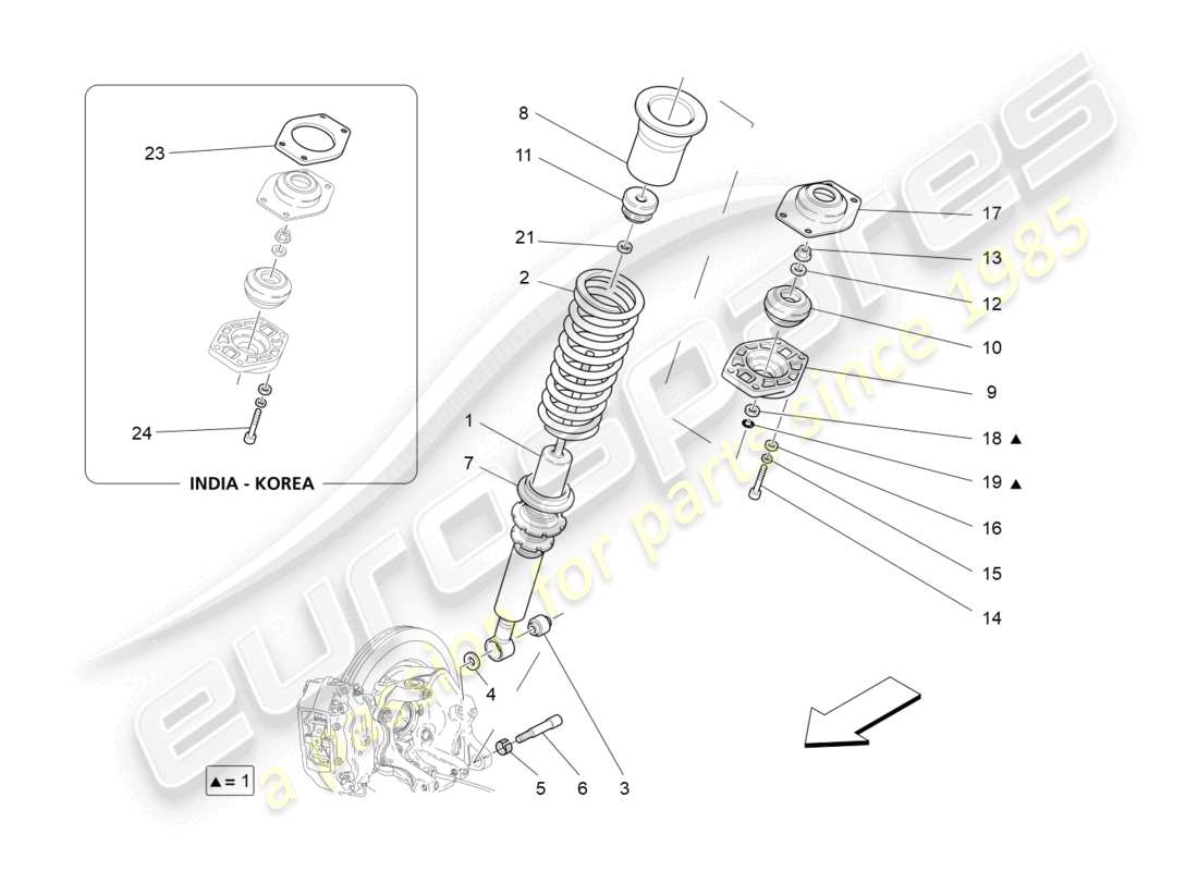 un schéma de pièces du catalogue de pièces Maserati GranCabrio MC (2013)