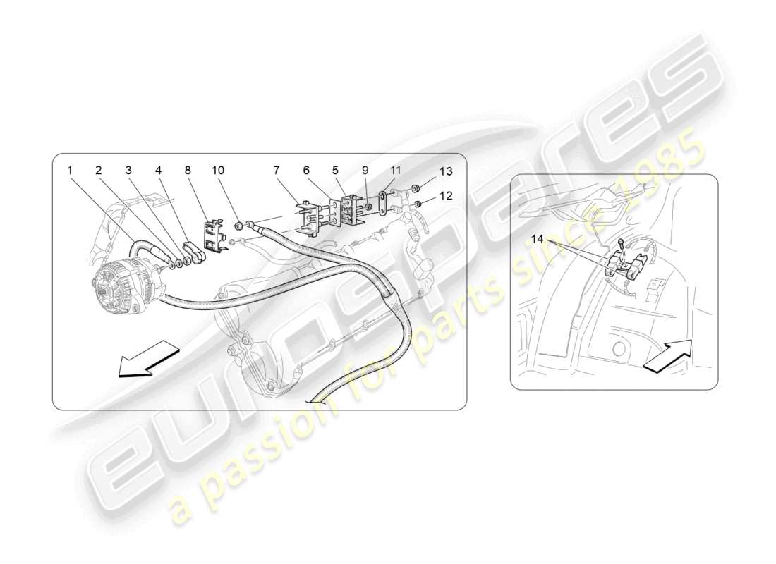 un schéma de pièces du catalogue de pièces maserati granturismo mc stradale (2012)