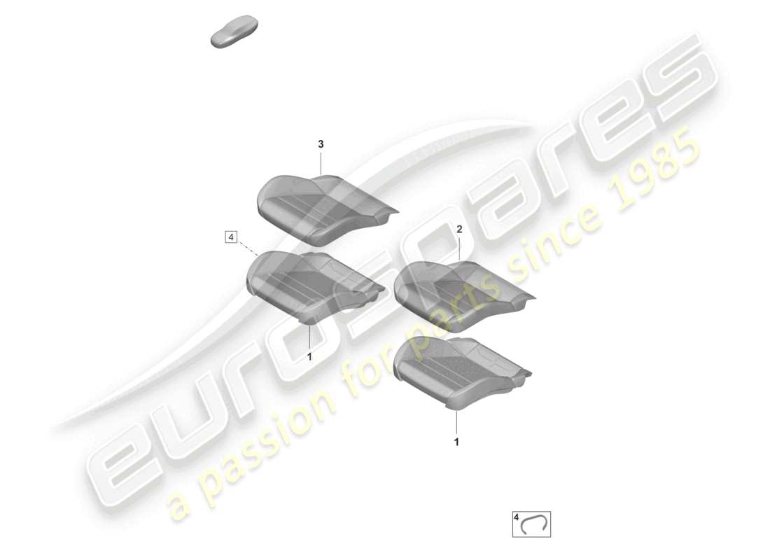 porsche 2022 (taycan 9j1-1) pièce en mousse housse de siège siège sport pour modèles avec ventilation de siège diagramme des pièces
