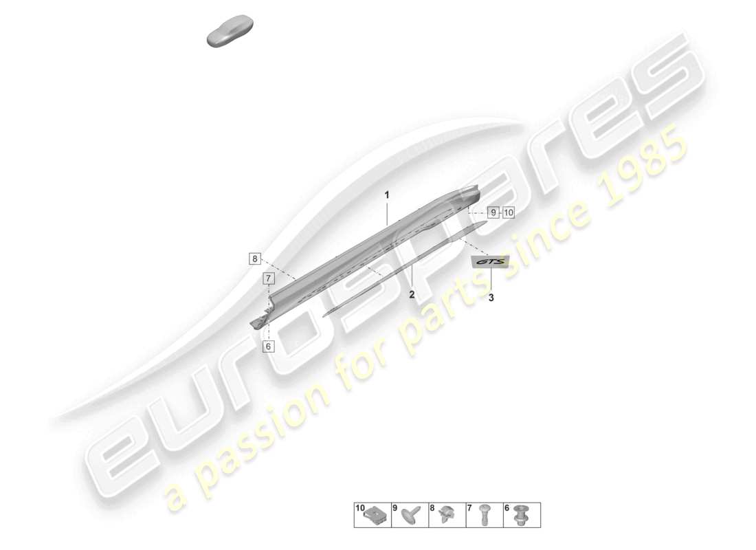 porsche 2022 (taycan 9j1-1) schéma des pièces des accessoires de garniture de longeron