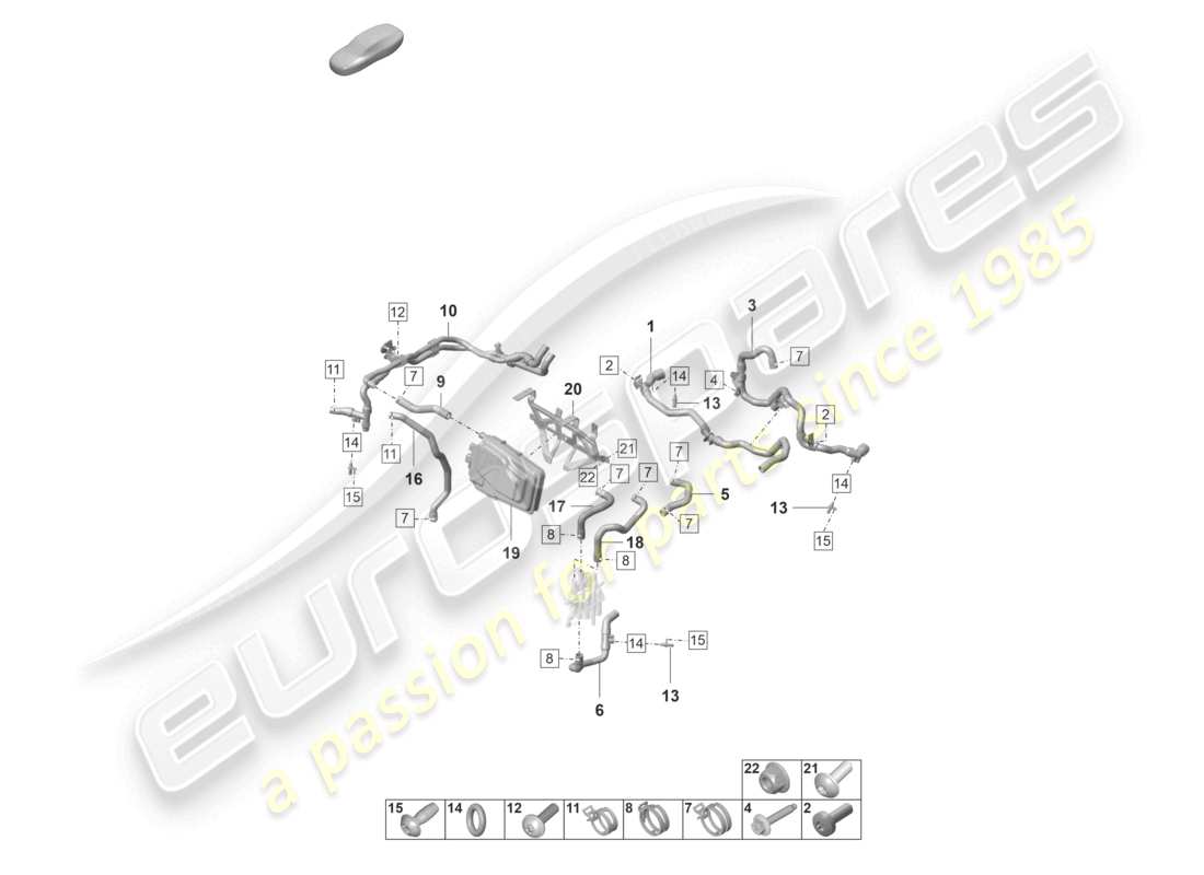 porsche 2023 (taycan 9j1-1) tuyau de liquide de refroidissement tuyau de chauffage réchauffeur d - mj 2021>> schéma des pièces