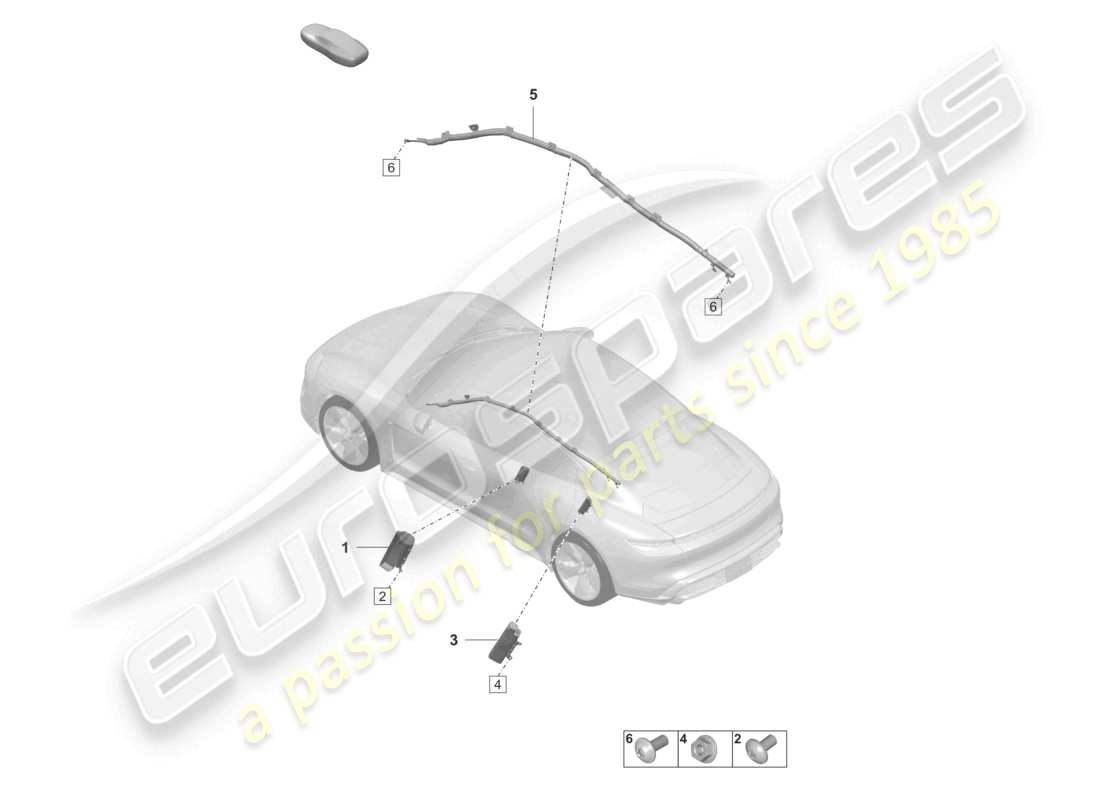 porsche 2022 (taycan 9j1-1) unité d'airbag latéral unité d'airbag de tête schéma des pièces