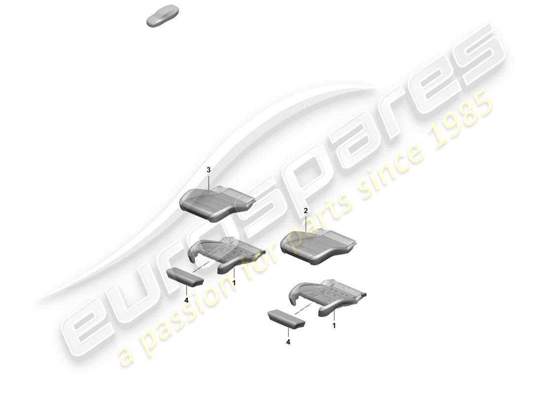porsche 2024 (macan-e) pièce en mousse housse de siège siège confort diagramme des pièces