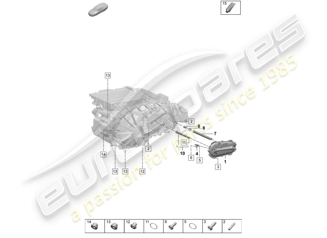 porsche 2025 (macan-e) moteur de traction pour entraînement électrique macan 4 essieu arrière macan élément de filtre à huile schéma des pièces