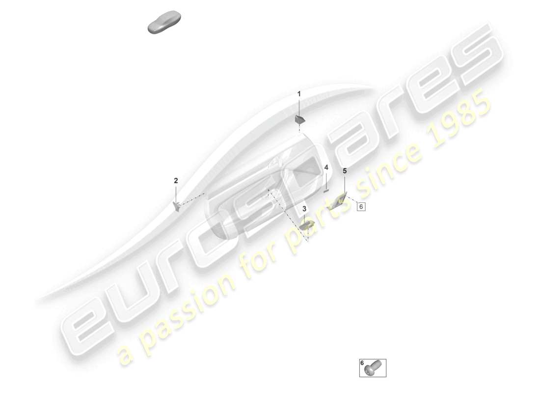 porsche 2022 (992-1 gt3/rs/st) panneau de porte accessoires diagramme des pièces