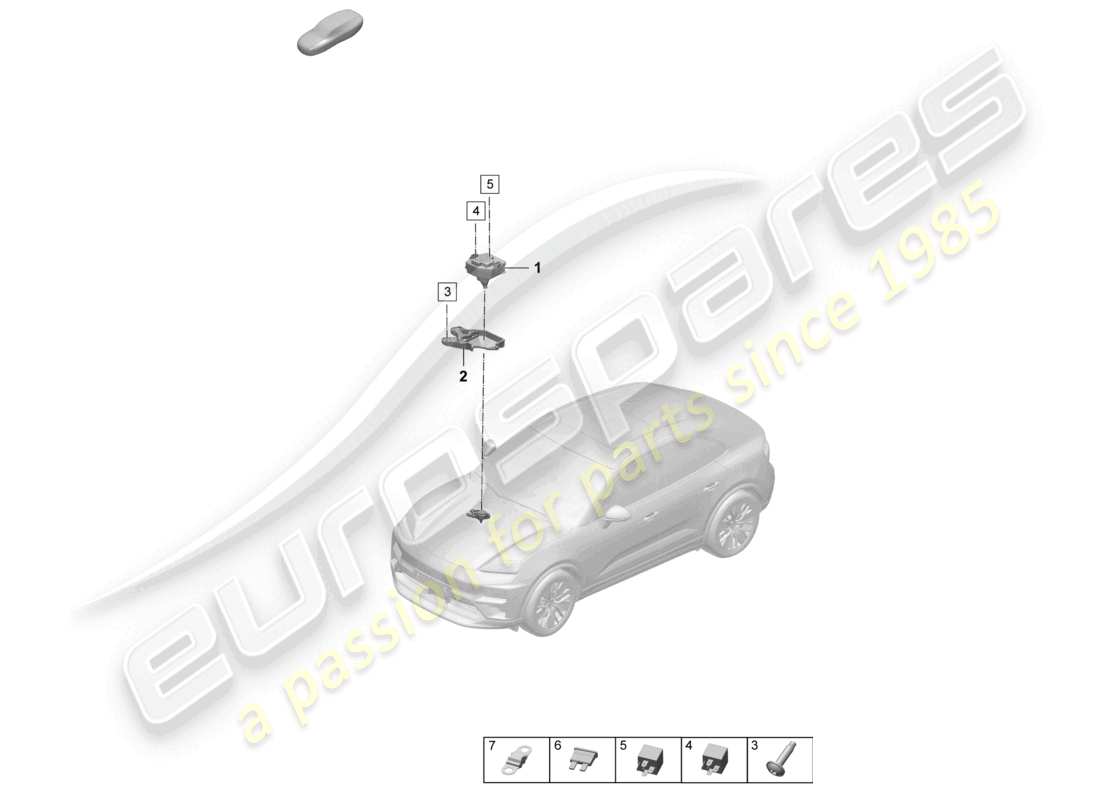 porsche 2025 (macan-e) boîte à fusibles fusible plat centre du compartiment moteur schéma des pièces