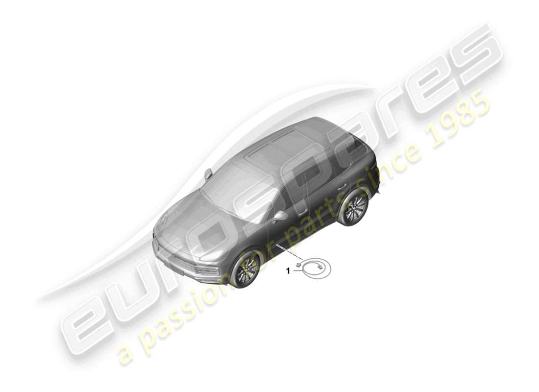 porsche 2022 (cayenne e3 9ya/9yb) schéma des pièces du conducteur d'ondes à fibre optique