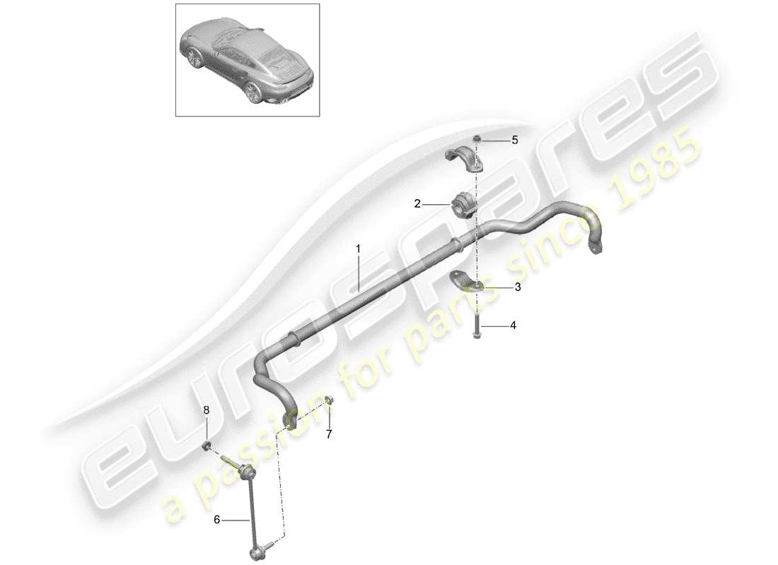 porsche 2018 (991-2 turbo) stabilisateur schéma des pièces