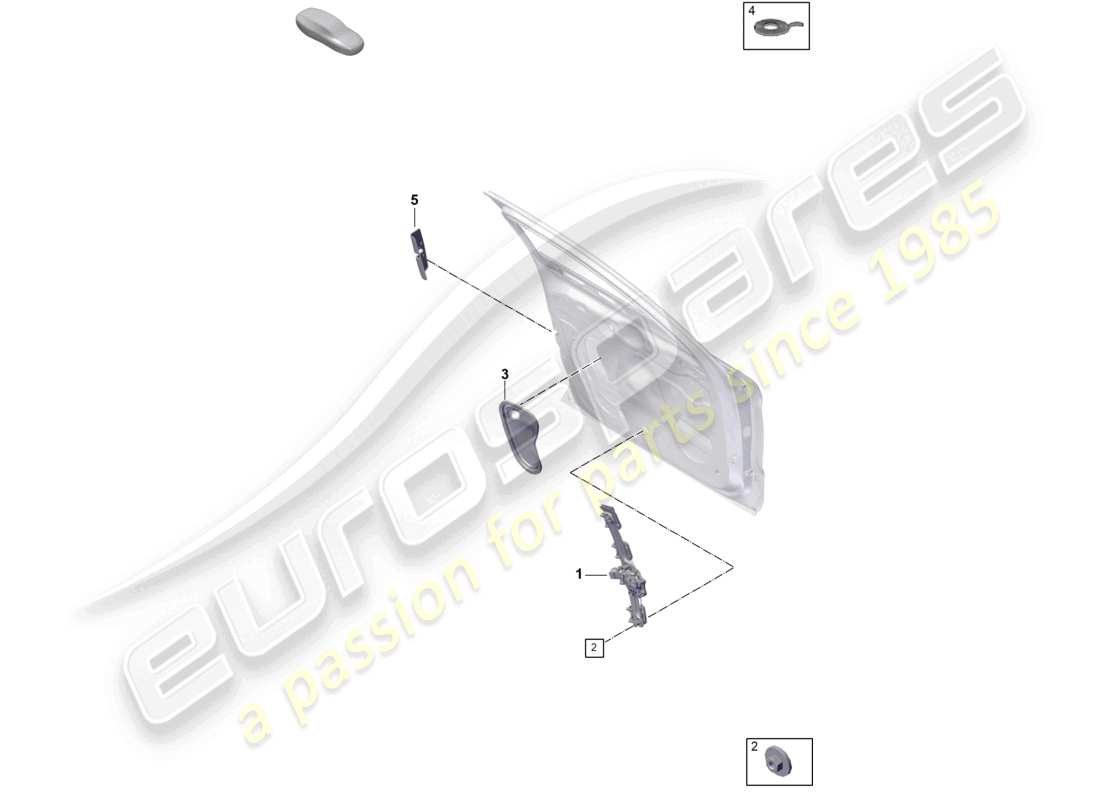 porsche 2024 (panamera 976) schéma des pièces du lève-vitre avant des couvercles de portes