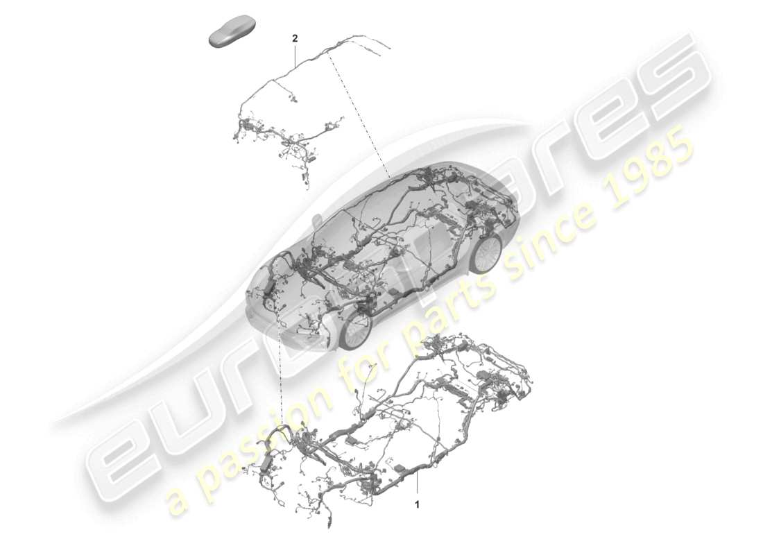 porsche 2021 (panamera 971-2) schéma des pièces de l'habitacle et du tableau de bord