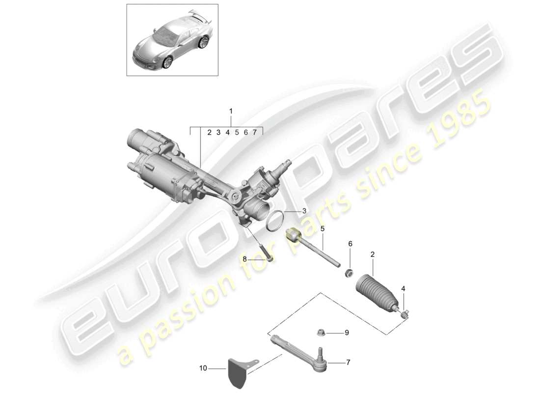 porsche 2021 (991-2 r/gt3/rs) rotule de direction d - mj 2019>>schéma des pièces du speedster