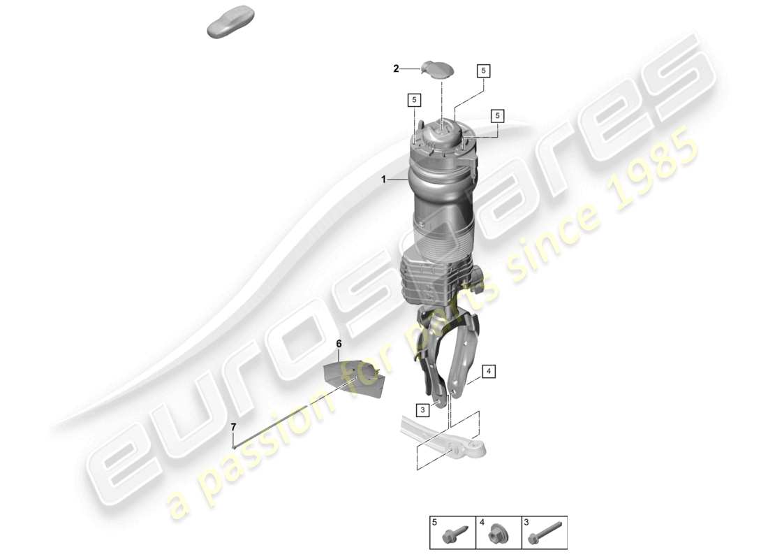 porsche 2026 (cayenne e3 pa) suspension pneumatique module de suspension pneumatique (complet) diagramme des pièces