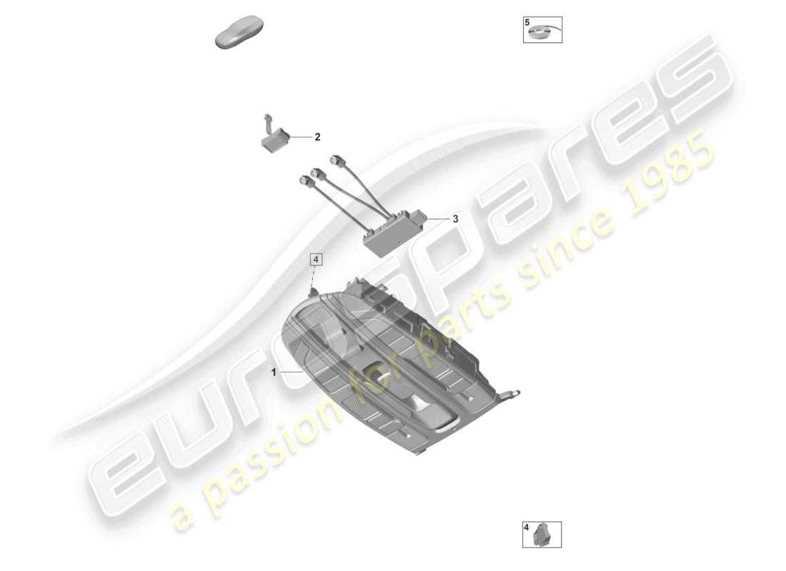 porsche 2024 (panamera 971-2) schéma des pièces du toit de la console
