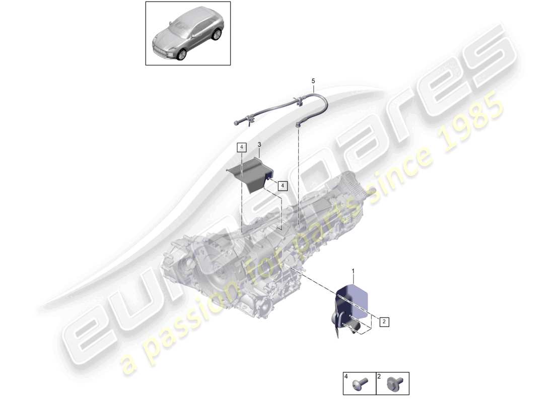 porsche 2021 (macan) boîte de vitesses à double embrayage (pdk) - schéma des pièces détachées