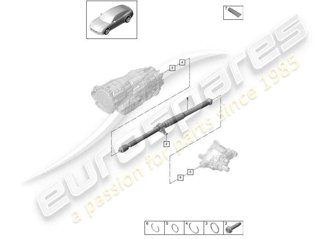 porsche 2021 (panamera 971-1) arbre à cardan schéma des pièces