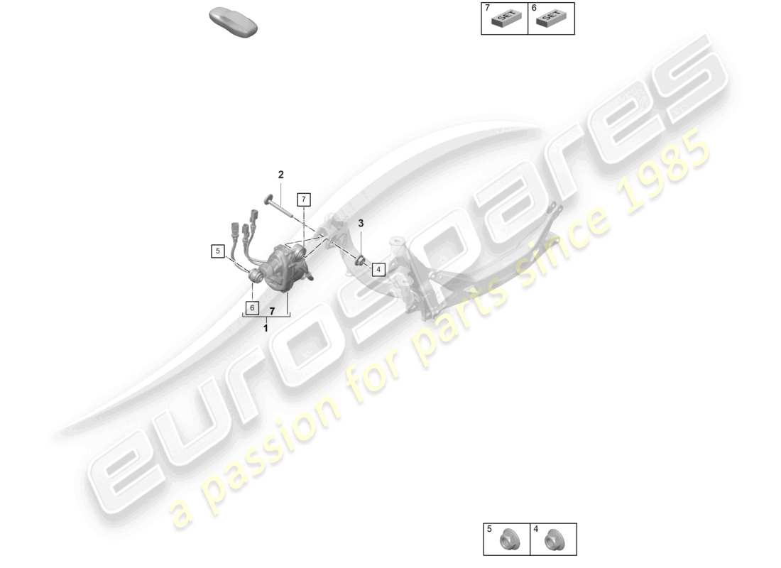 porsche 2023 (992-1 gt3/rs/st) direction de l'essieu arrière schéma des pièces