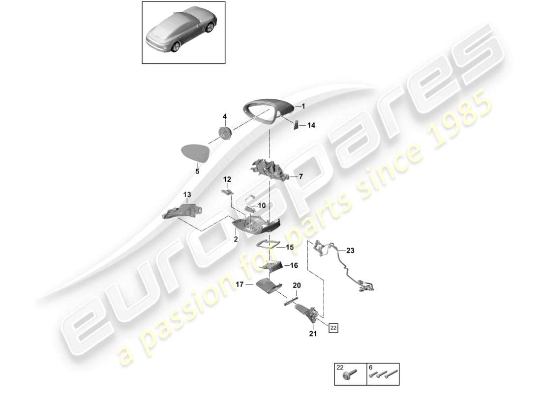 porsche 2021 (panamera 971-1) rétroviseur extérieur rétroviseur intérieur accessoires schéma des pièces