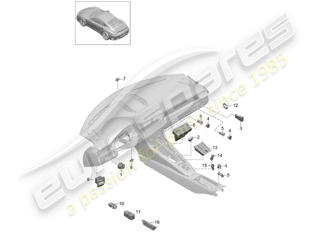 porsche 2018 (991-2 turbo) changer schéma des pièces