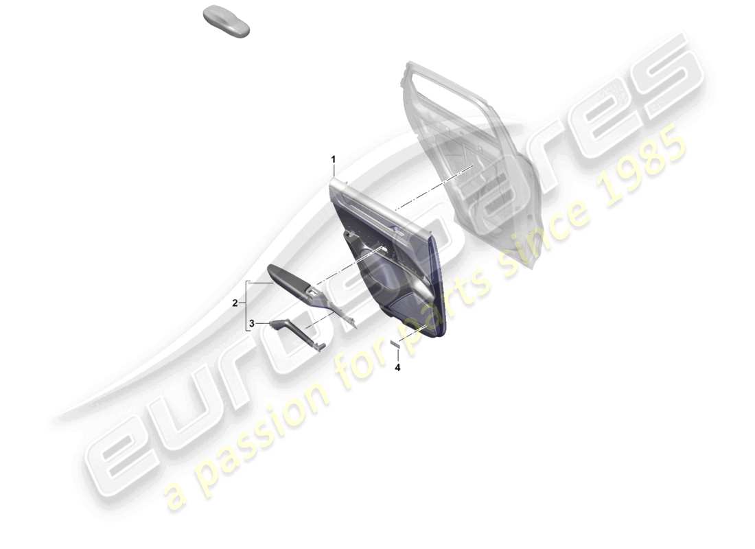porsche 2025 (cayenne e3 pa) panneaux de garniture de porte portes arrière pour véhicules avec équipement cuir/dinamica schéma des pièces