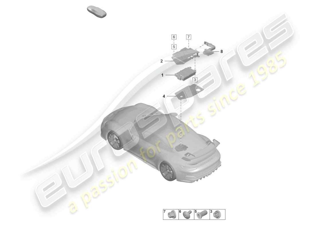 porsche 2023 (992-1 gt3/rs/st) schéma des pièces des amplificateurs