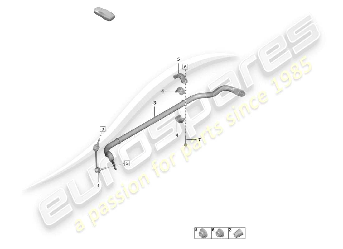porsche 2022 (992-1 gt3/rs/st) barre anti-roulis biellette de couplage schéma des pièces