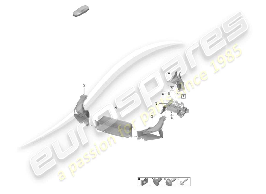 porsche 2022 (992-1 gt3/rs/st) pare-chocs de guidage d'air gt3 schéma des pièces rs