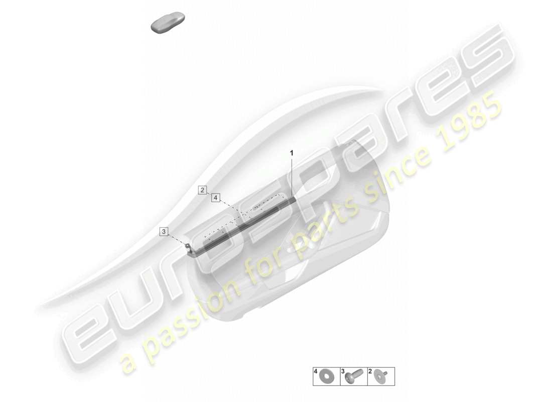 porsche 2023 (992-1 gt3/rs/st) moulure pour panneau de garniture de porte informations sur la réparation 706055 schéma des pièces