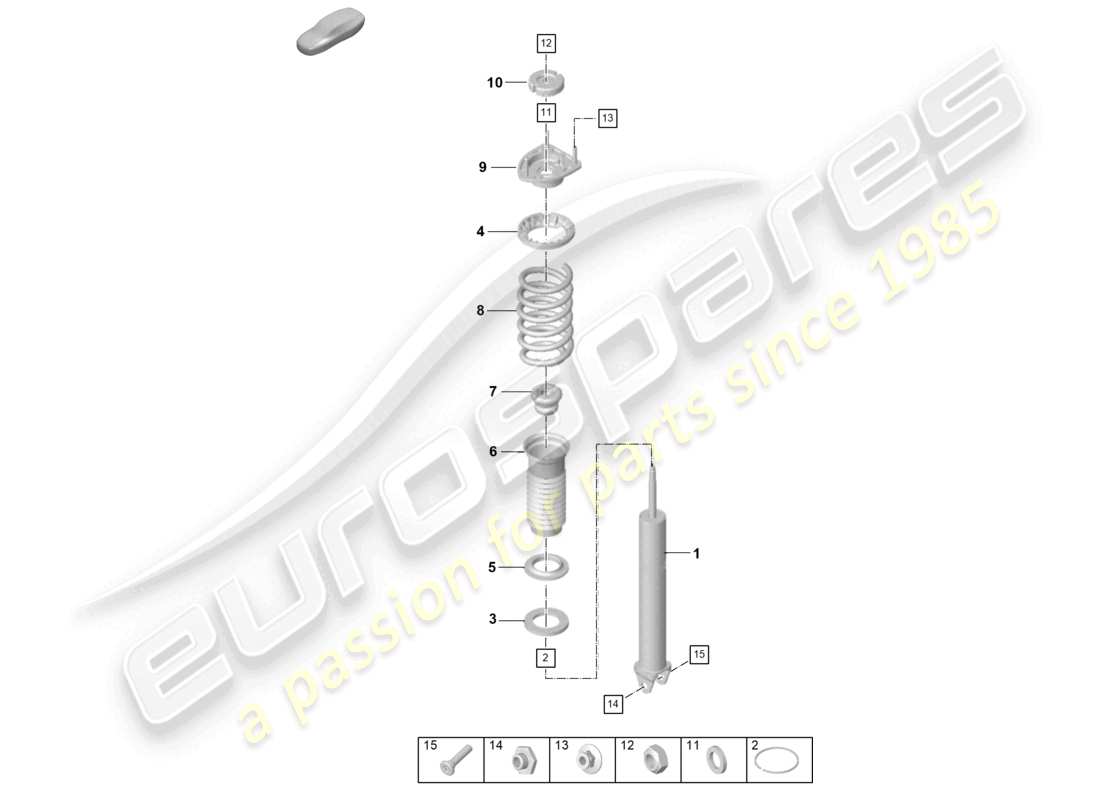 porsche 2024 (992-2) amortisseur (ressort cyl.) pièce individuelle schéma des pièces