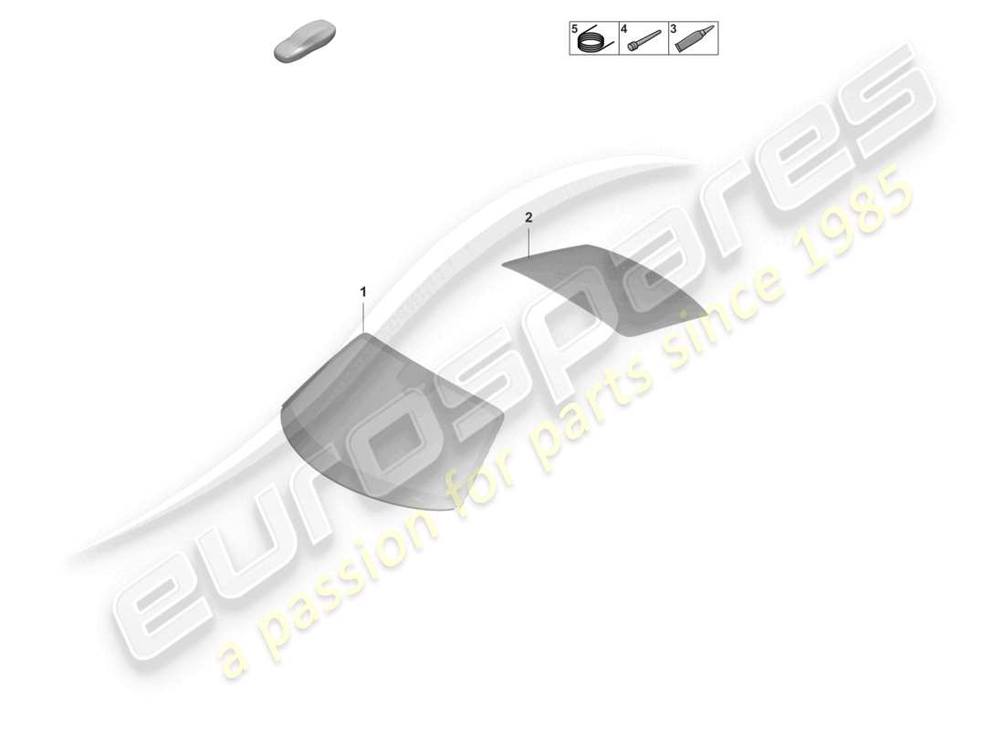 porsche 2023 (992-1 gt3/rs/st) pare-brise lunette arrière schéma des pièces