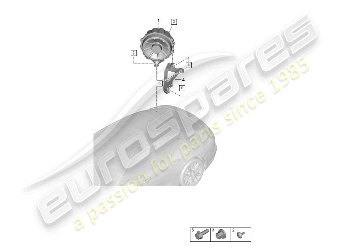 porsche 2025 (panamera 976) schéma des pièces du caisson de basses