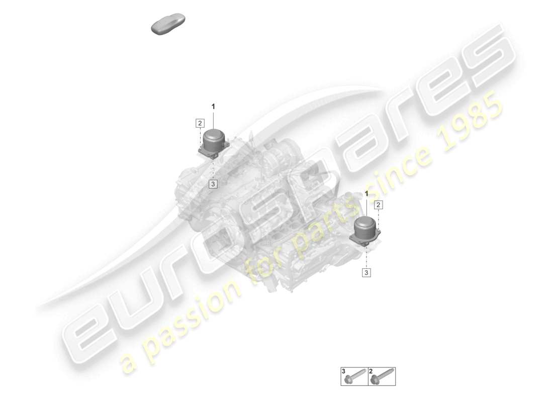 porsche 2023 (992-1 gt3/rs/st) attaque de levage du moteur schéma des pièces