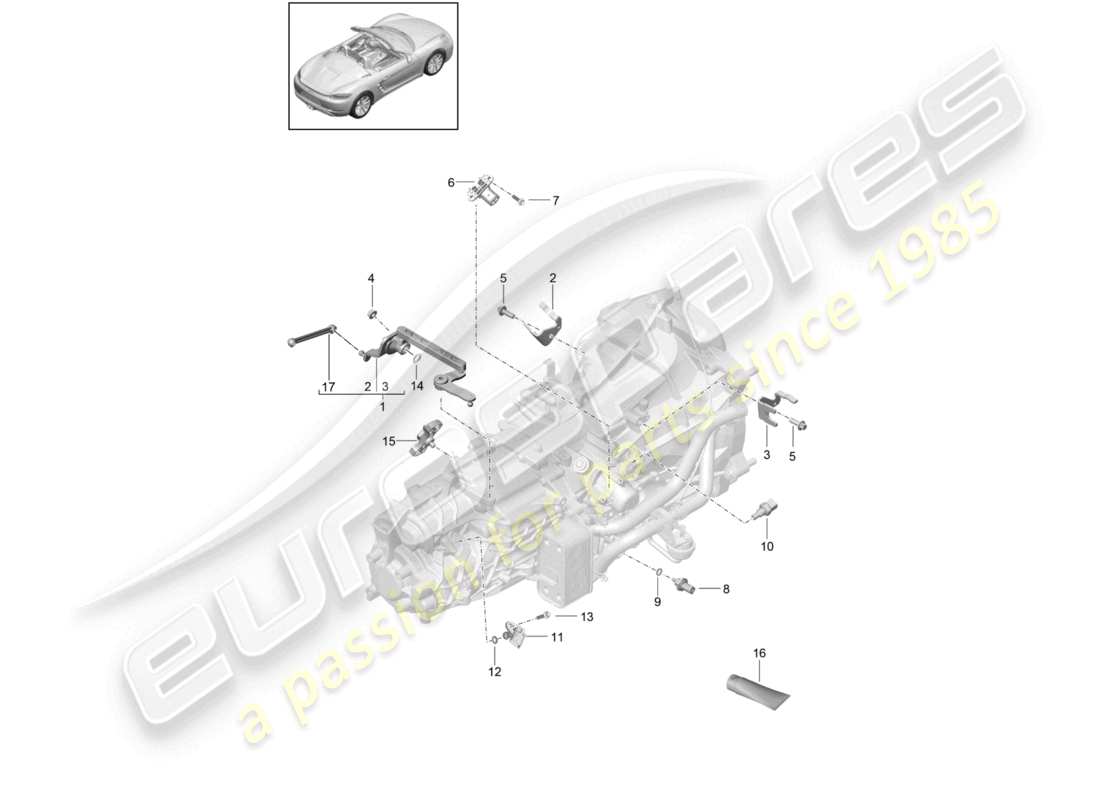 porsche 2022 (718 boxster) boîte de vitesses manuelle pièces détachées module de capteur schéma des pièces