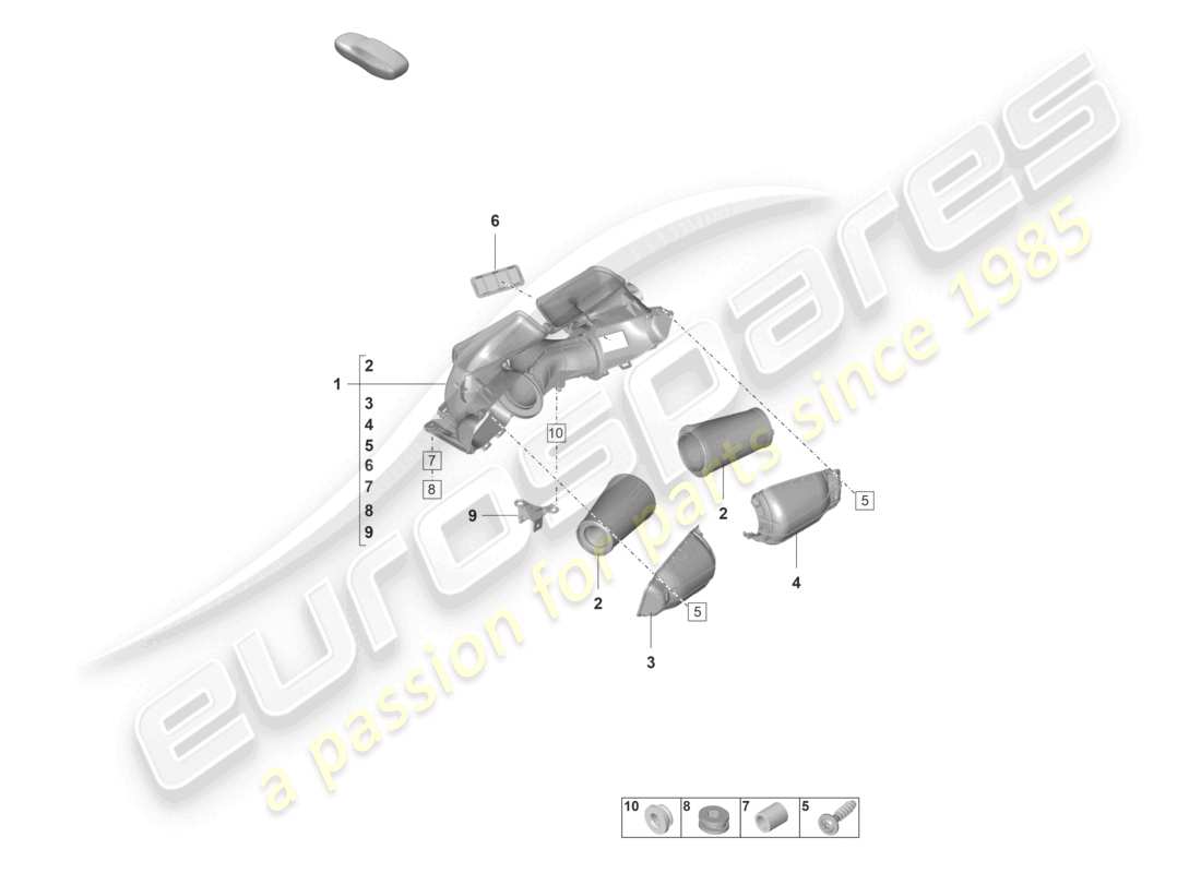 porsche 2022 (992-1 gt3/rs/st) filtre à air schéma des pièces
