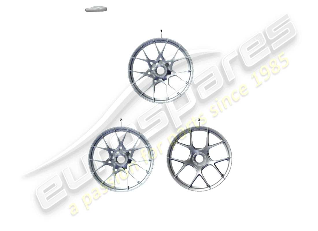 porsche 2022 (992-1 gt3/rs/st) schéma des pièces de verrouillage centralisé des jantes en alliage