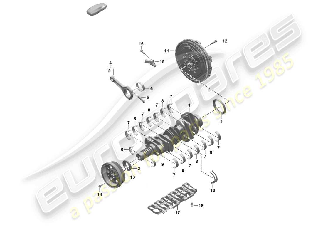 porsche 2024 (992-2) diagramme des pièces du volant moteur de la bielle du vilebrequin