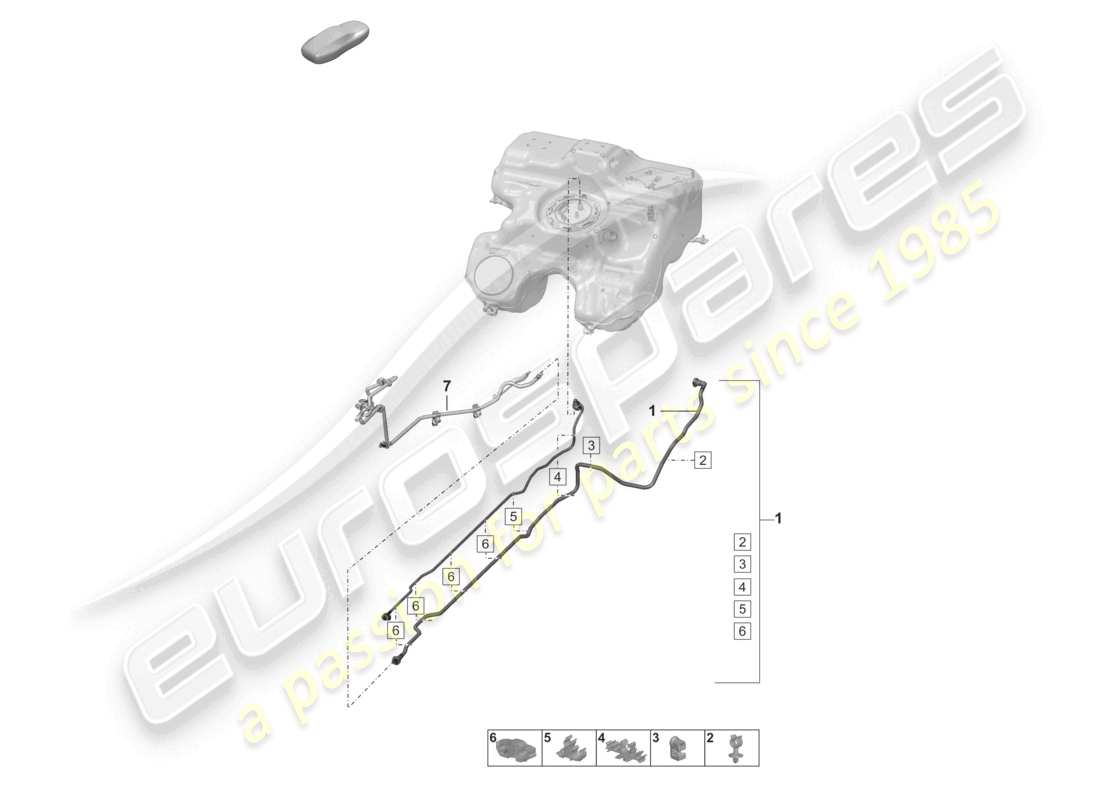 porsche 2026 (992-2 gt3/rs/st) conduite de carburant avant schéma des pièces