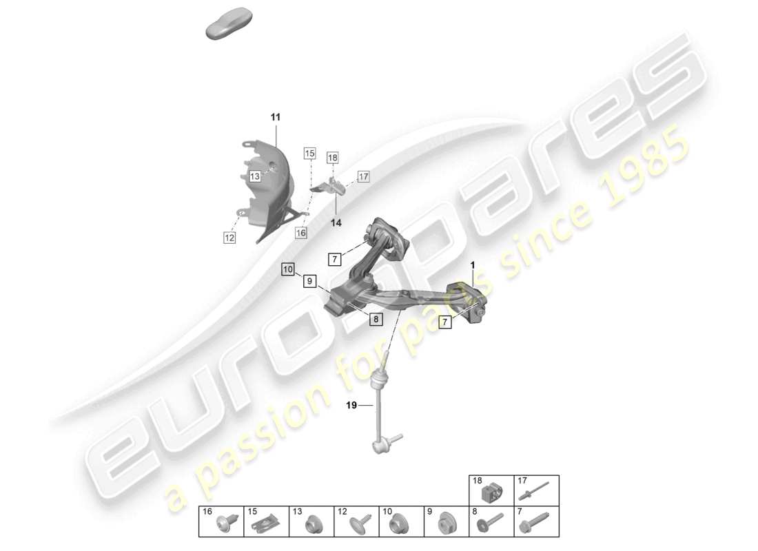 porsche 2023 (992-1 gt3/rs/st) triangle supérieur schéma des pièces
