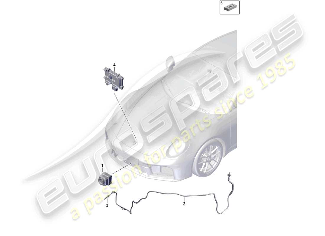 porsche 2024 (992-2) caméra pour système de vision nocturne pièces détachées pour véhicules avec système de vision nocturne schéma des pièces