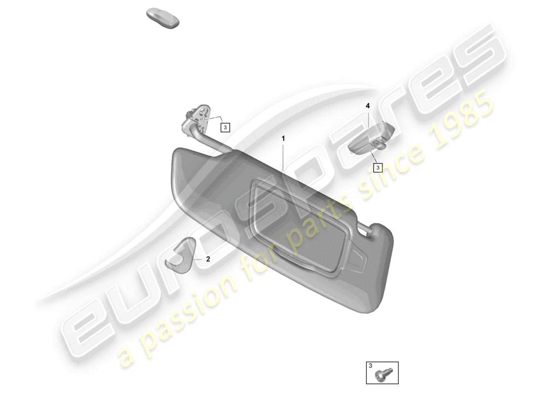 porsche 2022 (718 cayman gt4) diagramme des pièces des pare-soleil