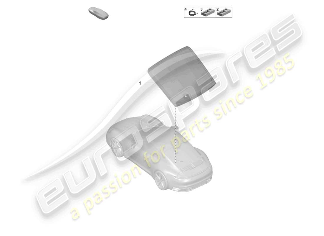 porsche 2023 (992-1) fenêtre arrière schéma des pièces