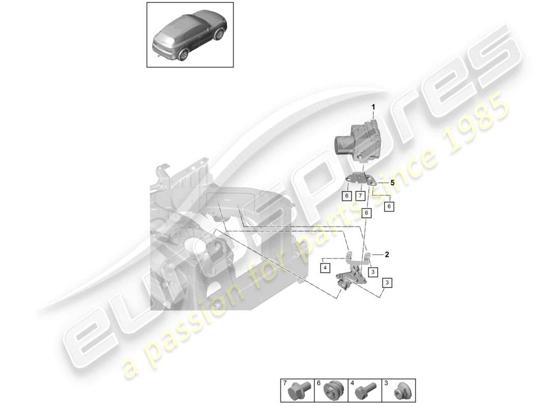 porsche 2021 (cayenne e3 9ya/9yb) unité hydraulique système de freinage antiblocage -abs- d >>- 04.03.2018 schéma des pièces